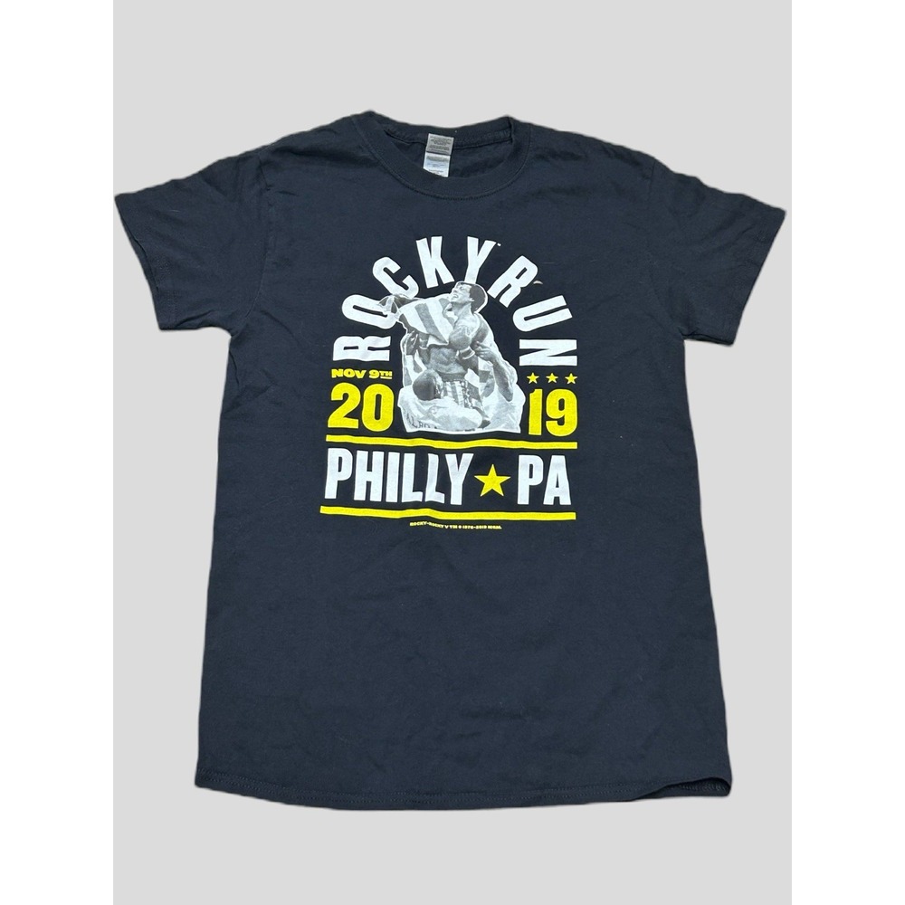 Gildan Rocky Run Philly PA 2019 Black Men's Graphic T-Shirt Size Small